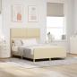 Preview: ARDEBO.de - Bettgestell mit Kopfteil Creme 160 x 200 cm Stoff
