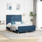 Preview: ARDEBO.de - Bettgestell mit Kopfteil Blau 160 x 200 cm Stoff