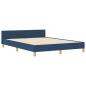 Preview: Bettgestell mit Kopfteil Blau 160 x 200 cm Stoff