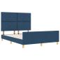 Preview: Bettgestell mit Kopfteil Blau 160 x 200 cm Stoff