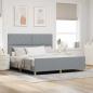 Preview: ARDEBO.de - Bettgestell mit Kopfteil Hellgrau 180 x 200 cm Stoff