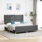 Preview: ARDEBO.de - Bettgestell mit Kopfteil Dunkelgrau 180 x 200 cm Stoff