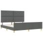 Preview: Bettgestell mit Kopfteil Dunkelgrau 180 x 200 cm Stoff