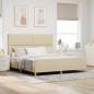 Preview: ARDEBO.de - Bettgestell mit Kopfteil Creme 180 x 200 cm Stoff
