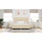 Preview: Bettgestell mit Kopfteil Creme 180 x 200 cm Stoff