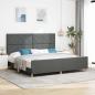 Preview: ARDEBO.de - Bettgestell mit Kopfteil Dunkelgrau 200 x 200 cm Stoff