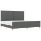 Preview: Bettgestell mit Kopfteil Dunkelgrau 200 x 200 cm Stoff