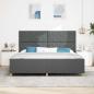 Preview: Bettgestell mit Kopfteil Dunkelgrau 200 x 200 cm Stoff