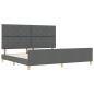Preview: Bettgestell mit Kopfteil Dunkelgrau 200 x 200 cm Stoff