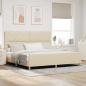 Preview: ARDEBO.de - Bettgestell mit Kopfteil Creme 200 x 200 cm Stoff