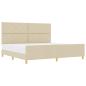Preview: Bettgestell mit Kopfteil Creme 200 x 200 cm Stoff