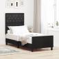 Preview: ARDEBO.de - Boxspringbett mit Kopfteil Schwarz 80 x 200 cm Samt
