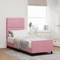 Preview: ARDEBO.de - Boxspringbett mit Kopfteil Rosa 80 x 200 cm Samt