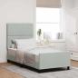 Preview: ARDEBO.de - Boxspringbett mit Kopfteil Hellgrau 90 x 190 cm Samt