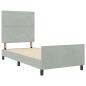 Preview: Boxspringbett mit Kopfteil Hellgrau 90 x 190 cm Samt
