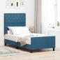 Preview: ARDEBO.de - Boxspringbett mit Kopfteil Dunkelblau 90 x 190 cm Samt