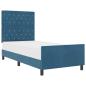 Preview: Boxspringbett mit Kopfteil Dunkelblau 90 x 190 cm Samt