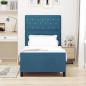 Preview: Boxspringbett mit Kopfteil Dunkelblau 90 x 190 cm Samt