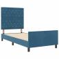 Preview: Boxspringbett mit Kopfteil Dunkelblau 90 x 190 cm Samt