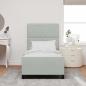 Preview: Boxspringbett mit Kopfteil Hellgrau 90 x 200 cm Samt