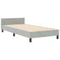 Preview: Boxspringbett mit Kopfteil Hellgrau 90 x 200 cm Samt