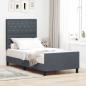 Preview: ARDEBO.de - Boxspringbett mit Kopfteil Dunkelgrau 100 x 200 cm Samt
