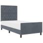 Preview: Boxspringbett mit Kopfteil Dunkelgrau 100 x 200 cm Samt