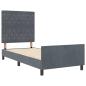 Preview: Boxspringbett mit Kopfteil Dunkelgrau 100 x 200 cm Samt