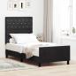 Preview: ARDEBO.de - Boxspringbett mit Kopfteil Schwarz 100 x 200 cm Samt