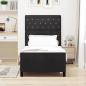 Preview: Boxspringbett mit Kopfteil Schwarz 100 x 200 cm Samt