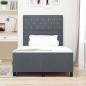 Preview: Boxspringbett mit Kopfteil Dunkelgrau 120 x 200 cm Samt