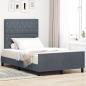 Preview: ARDEBO.de - Boxspringbett mit Kopfteil Dunkelgrau 120 x 200 cm Samt