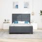 Preview: Boxspringbett mit Kopfteil Dunkelgrau 140 x 190 cm Samt