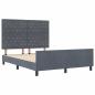 Preview: Boxspringbett mit Kopfteil Dunkelgrau 140 x 190 cm Samt