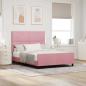 Preview: ARDEBO.de - Boxspringbett mit Kopfteil Rosa 140 x 190 cm Samt