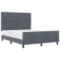 Preview: Boxspringbett mit Kopfteil Dunkelgrau 140 x 200 cm Samt