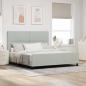 Preview: ARDEBO.de - Boxspringbett mit Kopfteil Hellgrau 180 x 200 cm Samt