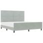 Preview: Boxspringbett mit Kopfteil Hellgrau 180 x 200 cm Samt