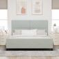 Preview: Boxspringbett mit Kopfteil Hellgrau 180 x 200 cm Samt