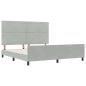 Preview: Boxspringbett mit Kopfteil Hellgrau 180 x 200 cm Samt