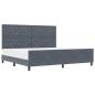 Preview: Boxspringbett mit Kopfteil Dunkelgrau 200 x 200 cm Samt