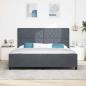 Preview: Boxspringbett mit Kopfteil Dunkelgrau 200 x 200 cm Samt