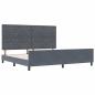 Preview: Boxspringbett mit Kopfteil Dunkelgrau 200 x 200 cm Samt