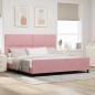 Preview: ARDEBO.de - Boxspringbett mit Kopfteil Rosa 200 x 200 cm Samt