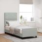 Preview: ARDEBO.de - Boxspringbett mit Kopfteil Hellgrau 80 x 200 cm Samt