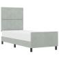 Preview: Boxspringbett mit Kopfteil Hellgrau 80 x 200 cm Samt