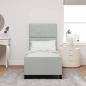 Preview: Boxspringbett mit Kopfteil Hellgrau 80 x 200 cm Samt
