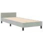 Preview: Boxspringbett mit Kopfteil Hellgrau 80 x 200 cm Samt