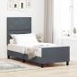 Preview: ARDEBO.de - Boxspringbett mit Kopfteil Dunkelgrau 80 x 200 cm Samt