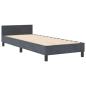 Preview: Boxspringbett mit Kopfteil Dunkelgrau 80 x 200 cm Samt